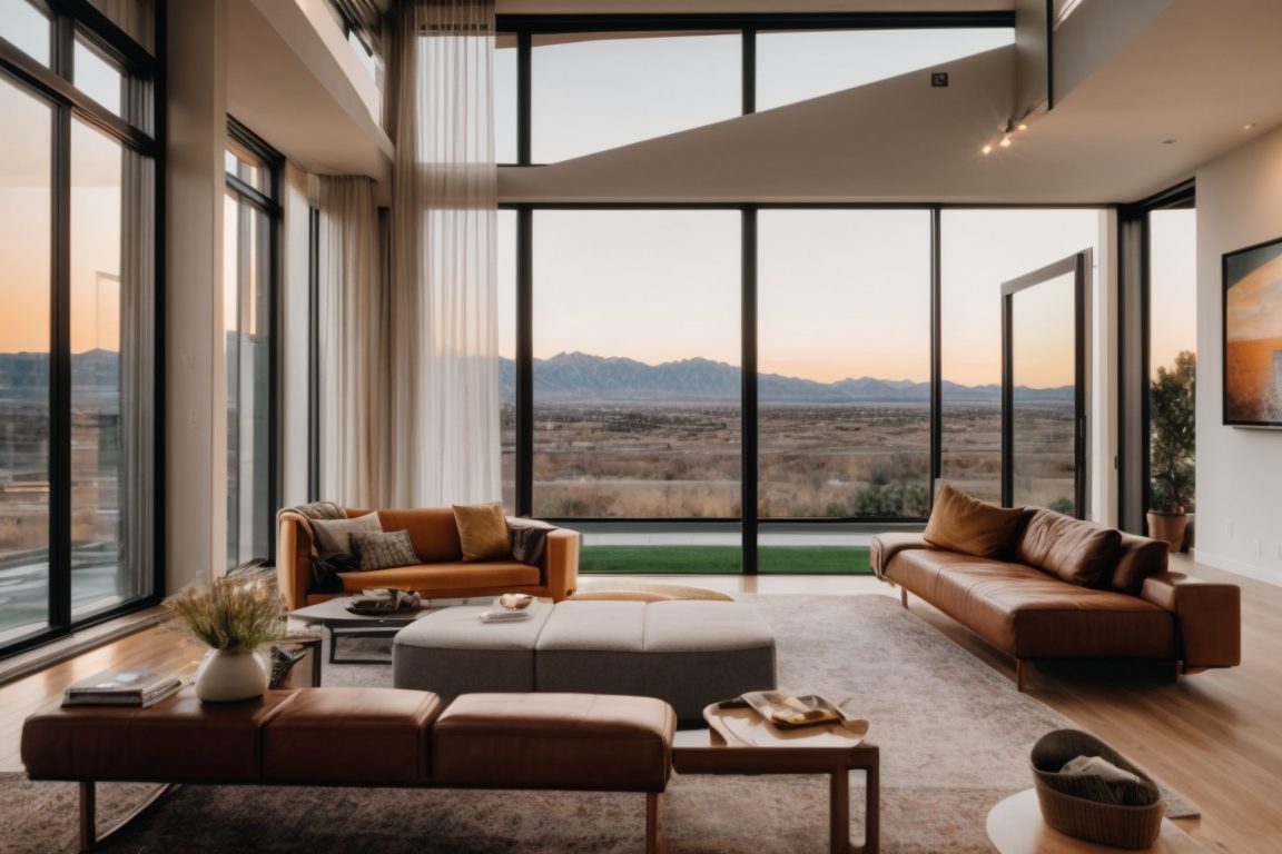 Salt Lake City home with spectrally selective window films, cool interior lighting