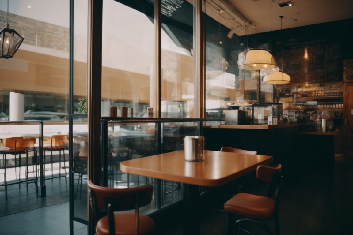 interior cafe in Salt Lake City with opaque window films