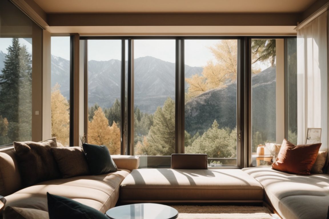 Serene home interior in Salt Lake City with window films protecting from harsh sunlight