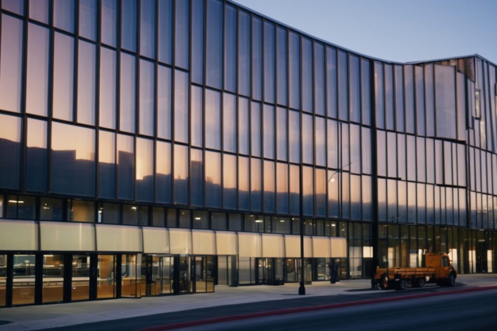 Salt Lake City commercial building with heat blocking window films